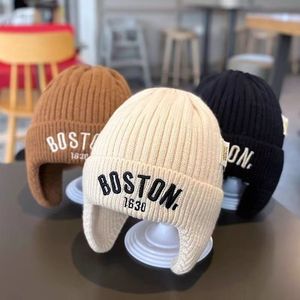 Bonnet tricoté Boston Earflap pour enfants, chapeau d'hiver chaud coupe-vent unisexe de 1 à 4 ans - Product Image 1