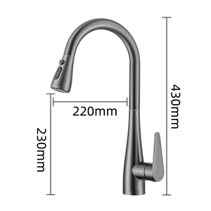 ก๊อกน้ำห้องครัวแบบดึงลงได้พร้อมหัวฉีด 3 ฟังก์ชั่น แรงดันสูง และหมุนได้ 360 องศา °   ก๊อกผสมน้ำร้อน/น้ำเย็นแบบหมุนได้สำหรับอ่างล้างจาน - Product Image 5