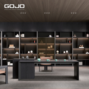 Nội thất văn phòng mô-đun tập tin Tủ ánh sáng sang trọng Chủ Tịch văn phòng nền Tủ sách bằng gỗ khí quyển - Product Image 3
