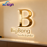 Enseigne personnalisée en acier inoxydable avec logo rétroéclairé LED 3D pour entreprises, devantures de magasins, bâtiments commerciaux, bureaux, salons de beauté, hôtels, murs, etc.