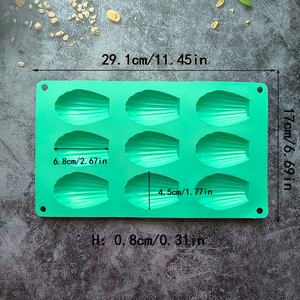 قالب كيك سيليكون على شكل صدفة مادلين 9 تجاويف، قالب حلوى وشوكولاتة وملفات تعريف الارتباط من السيليكون - Product Image 4