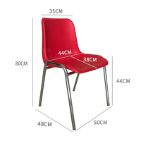 Chaises de bureau épaissies en gros, chaises de conférence simples pour la formation, chaises de bureau modernes en plastique à dossier simple