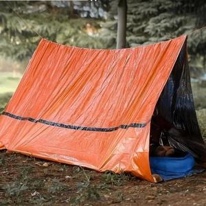 Tente de camping portable quatre saisons en PE avec logo personnalisé, abri d'été orange, survie en plein air, automatique, imperméable, en aluminium - Product Image 4