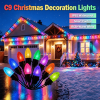 100ft 200ft 300ft C9 LED-Glühbirnen Weihnachtsbaumbeleuchtung 24V Outdoor Wasserdicht IP65 Feiertagsdekoration Intelligente Lichterkette