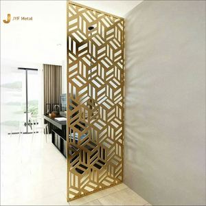 EX698 Panel de Acero Inoxidable Moderno y Lujoso, Plegable, con Corte Láser, para División de Espacios, Personalizable para Vestíbulos de Hoteles, Villas y Clubs - Product Image 5