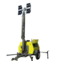 Mât télescopique manuel 5.5M 7M 9M Lampe 4000 Watts Tour d'éclairage montée sur véhicule