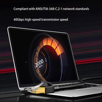 Grosir 40gbps 2000mhz Cat6 Cat6a Cat7 Cat 8 Rj45 1m jaringan Lan kabel Patch konektor Ftp 26 Awg Cat8 kabel Ethernet 1m