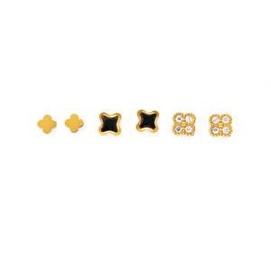 Pendientes de Moda con Cristales, Acero Inoxidable 316L, Baño de Oro PVD, Joyería Sostenible y Resistente - Product Image 1