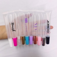 Tubes de brillant à lèvres vide, couvercle transparent, rose, noir, argent, Logo personnalisé, conteneurs de 10ml, 15ml, 20ml, pièces