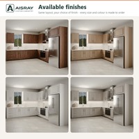 Meuble de cuisine stratifié au design classique, aménagement en L, dimensions personnalisées, boîtes en panneaux mélaminés et tiroirs à fermeture amortie