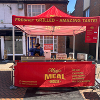 Tente de marché mobile robuste et coupe-vent 10x10 en tissu Oxford avec structure en acier pour stand de marché aux puces (vente en gros)