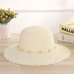 Nouveau chapeau de paille créatif en tricot warp avec accessoires en perles, chapeau de plage, chapeau de soleil d'extérieur pour femmes - Product Image 3