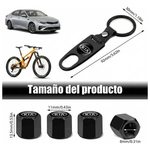 Bouchons de valve de pneu Kia, 4 pièces, avec porte-clés antivol pour roue - Product Image 2