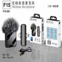 Microphone à condensateur omnidirectionnel sans fil 2,4 G F11 F15, réduction de bruit, portable, mains libres pour téléphone portable, studio de rue