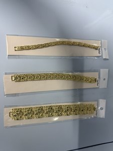 سوار هيب هوب للجنسين 8 مم/15 مم/25 مم، أحدث تصميم مطلي بالذهب بقطع ماسي، تصميم عصري على شكل قطع الذهب، مباشرة من المصنع - Product Image 3