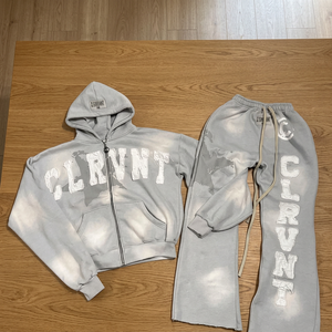 Survêtements d'hiver à capuche pour hommes, personnalisés, 100% coton molletonné, avec broderie 3D et appliqué, effet délavé soleil et délavé à l'acide, coupe oversize, écologiques - Product Image 3