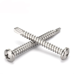 Tornillos Autoperforantes de Cabeza Plana GR5 de Acero al Carbono, Zincados, Rosca Gruesa M2, Diámetro de la Tapa de 10 mm, para Chapa Metálica - Product Image 3