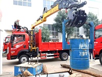 Grúa hidráulica montada en camión de 1 a 3 toneladas, camión Dongfeng 4X2 pequeño con grúa y caja basculante para la venta