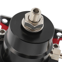 MaXpeedingrods Kit Regulator Tekanan Bahan Bakar, Regulator Kit Universal Dapat Disesuaikan + Pengukur 100psi-6AN Hitam & Merah