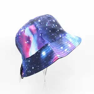 Unisex galaxy custom sublimation printing fashion 100 polyester bucket hats