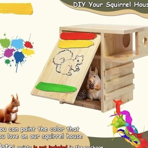 Nouvelle Niche en <span class=keywords><strong>Bois</strong></span> pour Écureuils, Forme de Pomme de Pin, à Suspendre en Extérieur, pour Hamsters, Habitat d'Élevage Animal, Boîte en <span class=keywords><strong>Bois</strong></span> Massif - Product Image 3