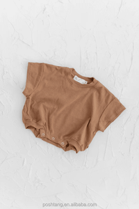 Pagliaccetto neonato per bambini e bambine tutina semplice in cotone elastico oversize per piccoli bambini - Product Image 3