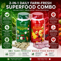 Capsules de fruits et légumes en marque propre pour le bien-être général, 30+ aliments entiers pour l'équilibre nutritionnel