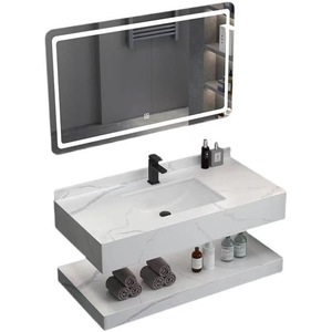 Meuble-lavabo moderne Wayon pour petite salle de bain avec miroir LED intelligent - Product Image 5