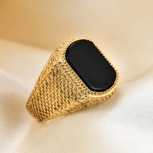 Trendy Fashion <strong>Men's</strong> <strong>Rings</strong> Stainless Steel <strong>Men's</strong> <strong>Ring</strong> Jewelry Vintage <strong>Titanium</strong> Steel <strong>Man</strong> <strong>Ring</strong> with Glass - Product Image 1
