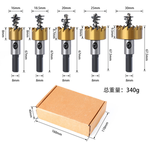 Broca de corona de 38 mm con acabado dorado, vástago hexagonal de 10 mm, mandril de pinza de resorte para perforación de madera - Product Image 4