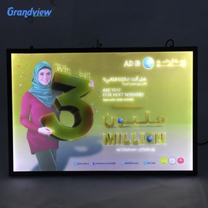 Ultra Thin กระพริบโปรไฟล์อลูมิเนียมโฆษณา animated ดิจิตอลโปสเตอร์แบบไดนามิก LED Lightbox