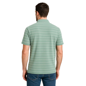 Best Price Summer Friendly <b>Men's</b> Striped Polo <b>Shirts</b> Custom Design Stylish Turn Down <b>Collar</b> Polo <b>Shirts</b> With Pocket For <b>Men</b> - Product Image 2