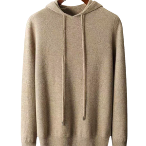 Men's 100% Merino Wool <b>Hoodie</b> Large Size Casual Autumn Winter Sweatshirt Ready-to-Wear Long Sleeved Knitted Top Breathable - Product Image 2