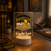 Lampu Meja Ilusi Optik Pola Ukiran Laser Kustom Bertenaga USB Lampu Malam LED Akrilik 3D Grosir Pabrik
