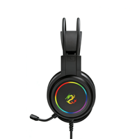 Casque de jeu PJT-DEP2449 avec écouteurs filaires supra-auriculaires, affichage numérique, indicateur de batterie, réduction du bruit pour les jeux sur PC