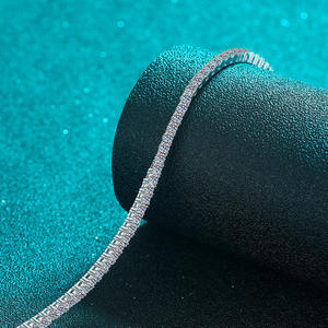 Precio de fábrica Diamante 3mm Cadena DE TENIS 925 Plata Moissanite Hip Hop Iced Out Pulsera de tenis - Product Image 4