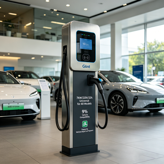 Glint OEM ODM 40 60 80 90 120 150 160 180 210 240kw New 12 Inch Touch Screen OCPP DC Floor Mounted EV Charging Station
