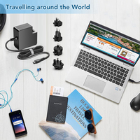 Chargeur USB TYPE-C 65W, adaptateur secteur universel USB-C, chargeur USB Type-C 65W avec prise détachable, utilisé pour l'affichage numérique