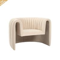 Fauteuil d'appoint moderne en tissu rembourré de luxe léger pour salon, hôtel ou maison