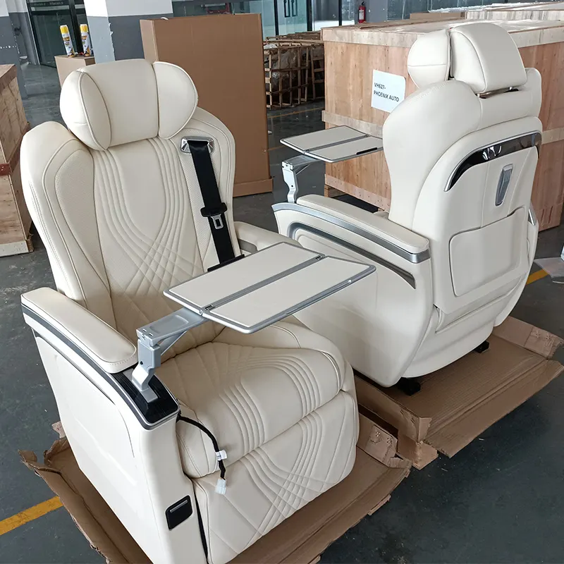 2023 Luxury Van Seat With Foldable Table Reclining Captain Chairs Touch Screen Swivel Pilot Seat For V Class Sprinter Hiace