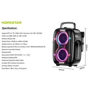 Enceinte portable extérieure Hopestar-partyone <span class=keywords><strong>Club</strong></span> 650W haute puissance avec subwoofer sans fil et double microphone sans fil - Product Image 2