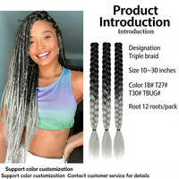 Extensions de cheveux en soie domestique tressée à trois brins, non teintables, pour crochet, à double trame, pour usage transfrontalier