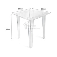 Transparence rectangulaire mariage acrylique Banquet clair Table à manger avec jambe pour mariage maison Table basse acrylique bureau bureau