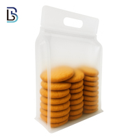 Lebei Fournisseur Grand emballage alimentaire transparent, pochette à fond plat avec fermeture éclair et poignée, résistante à l'humidité