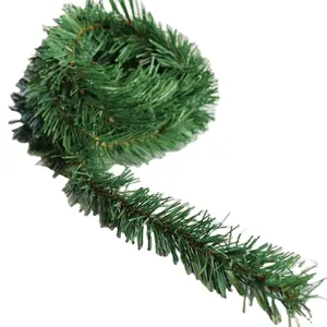 Aguja de pino Artificial de PVC, guirnalda de Navidad, árbol de Navidad, verde, 5m