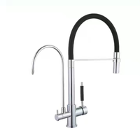 Robinet de cuisine moderne en acier inoxydable 304 à poignée unique, rotation universelle, eau chaude et froide, purificateur