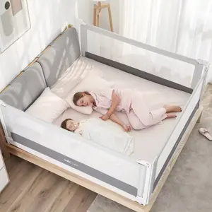 Barandilla protectora para cama Chocchick, protección para dormir para bebés, levantamiento anticaída, fácil entrada y salida, barandillas para cama para bebés