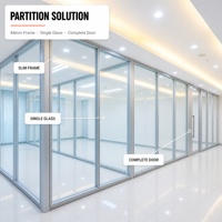 Cloison modulaire incurvée en aluminium de 84 mm avec isolation acoustique efficace, verre simple et ossature en acier pour bureaux modernes et centres commerciaux