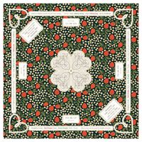 Tapis de mahjong vert résistant à l'eau en néoprène, série Fourwindssocial, motif fleur de cerisier, pour mahjong américain