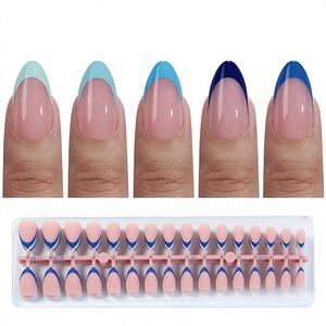 Uñas Postizas 160 Piezas, Puntas de Uñas para Manicura, Productos Semiterminados, Puntas de Uñas Francesas Brillantes de Cobertura Total, GZ RTS, Pedido Mixto al por Mayor - Product Image 2